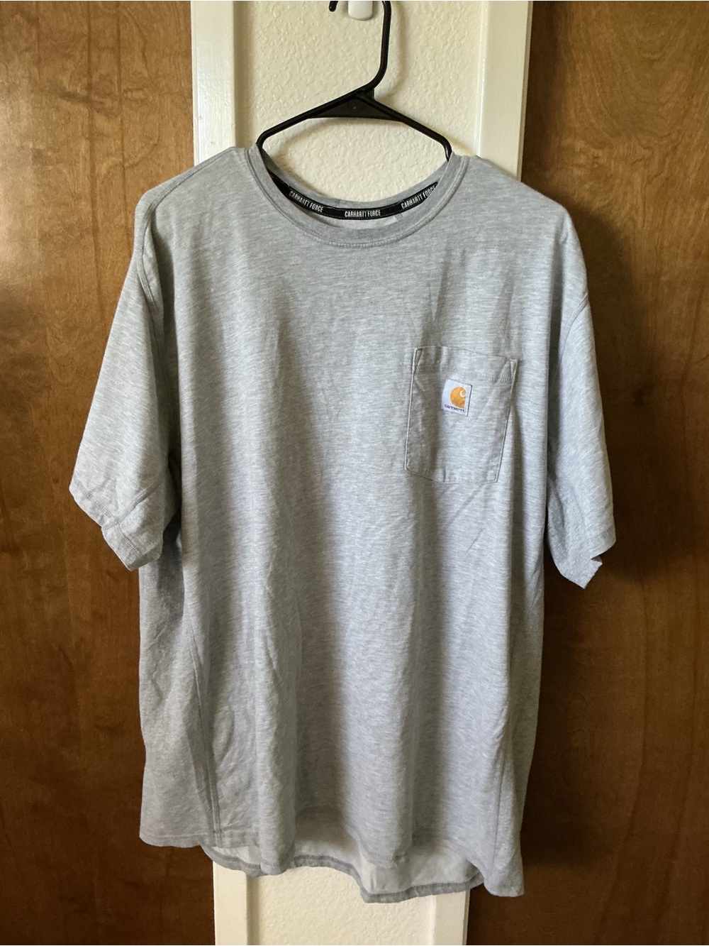 2XL Carhartt Force Relaxed Fit Midweight Short Sleeve Pocket Gray T-Shirt